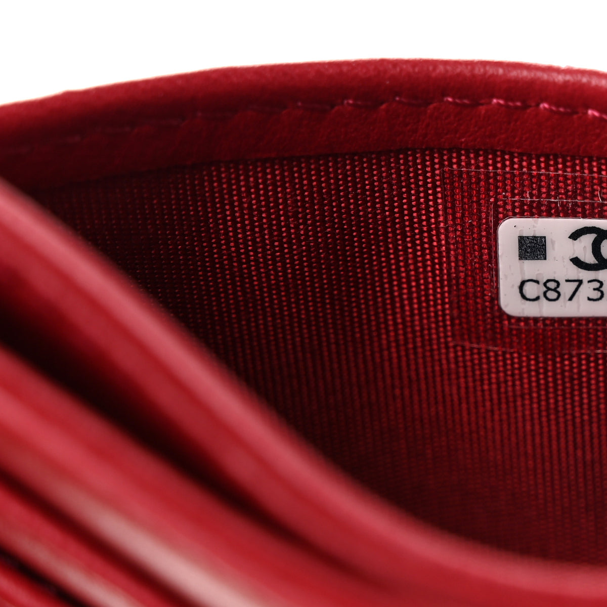 Chanel Lambskin Quilted Card Holder Red 8 of 9
