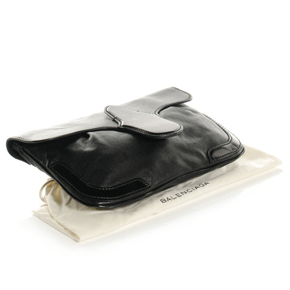 Balenciaga Leather Lune Clutch Black 4 of 7