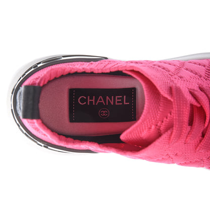 Chanel Mixed Fabrics Knit Sneakers 36.5 Pink 7 of 8