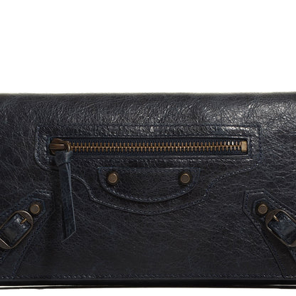 Balenciaga Agneau Classic Hardware Money Wallet Dark Night 11 of 11
