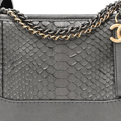Chanel Metallic Snakeskin Small Gabrielle Hobo Black 8 of 10