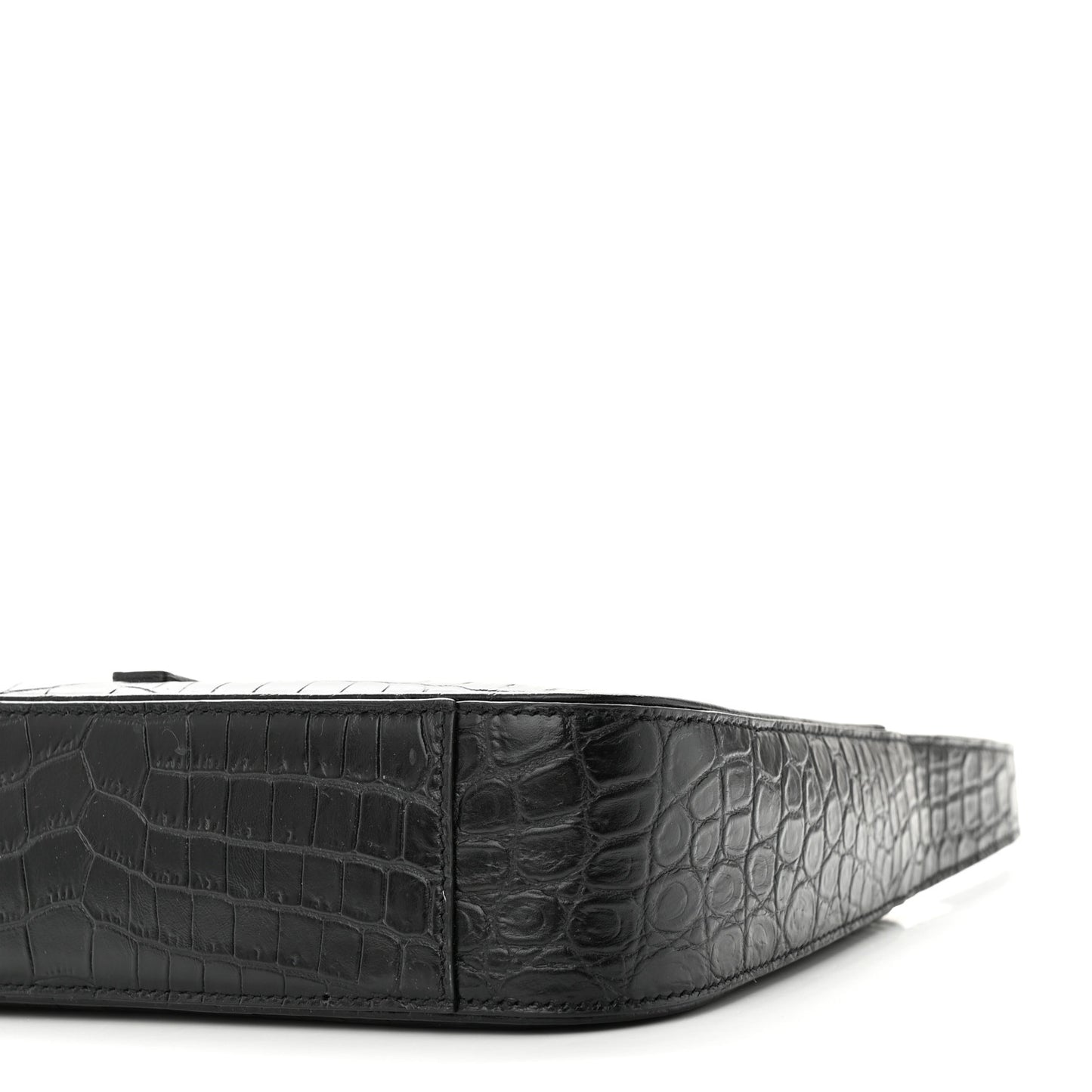 Calfskin Crocodile Embossed LE 5 A 7 Hobo Black