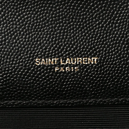 Saint Laurent Grain De Poudre Textured Mixed Matelasse Triquilt Medium Monogram Satchel Black 7 of 16