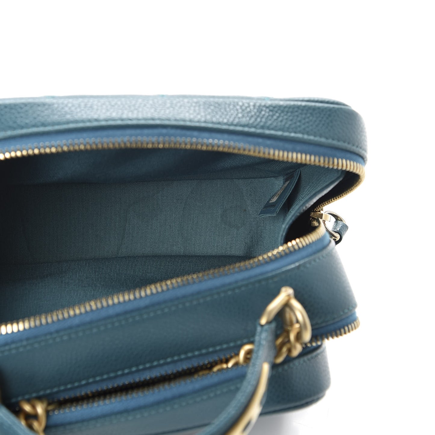 Caviar Quilted Mini Carry Around Bowling Bag Turquoise