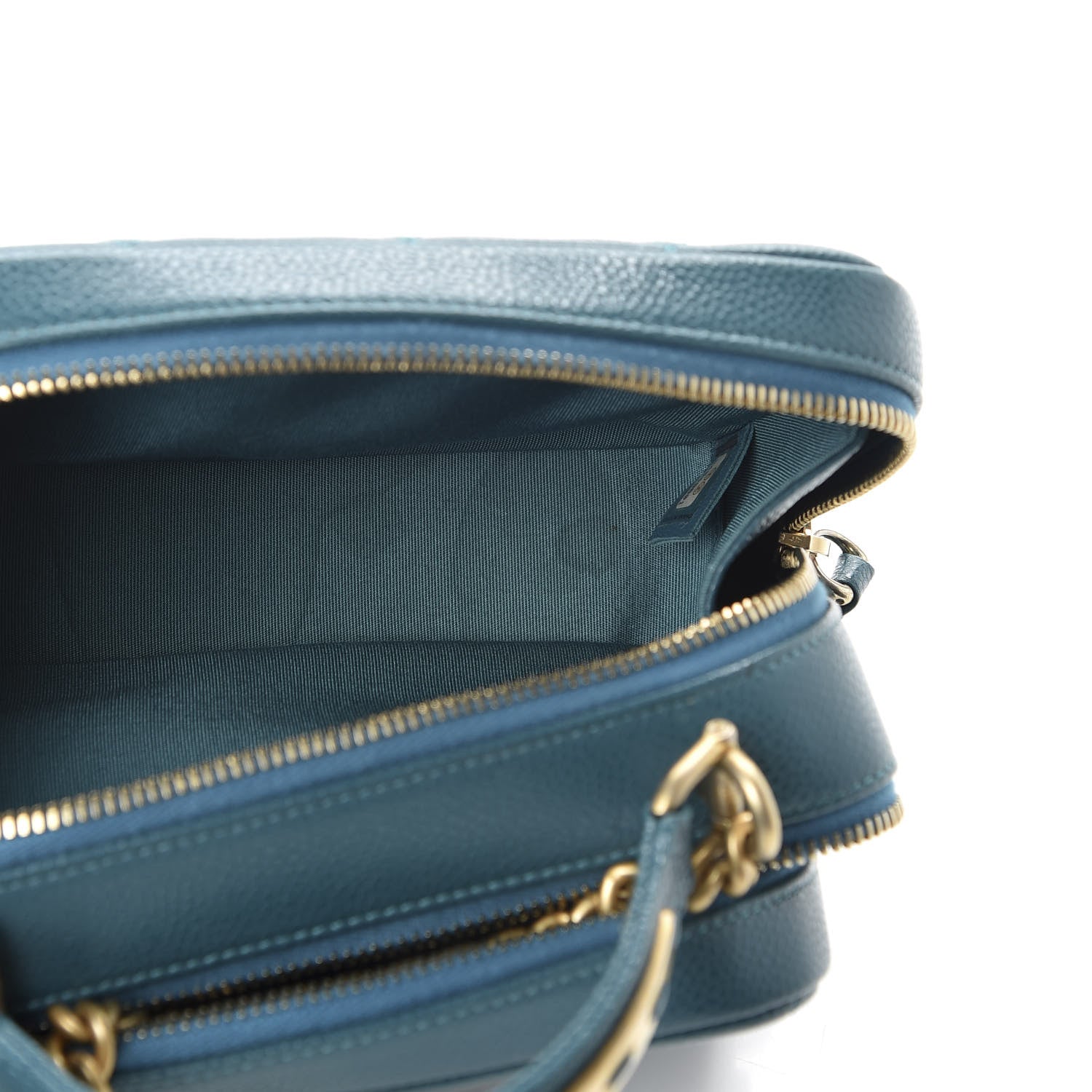 Chanel Caviar Quilted Mini Carry Around Bowling Bag Turquoise 5 of 10