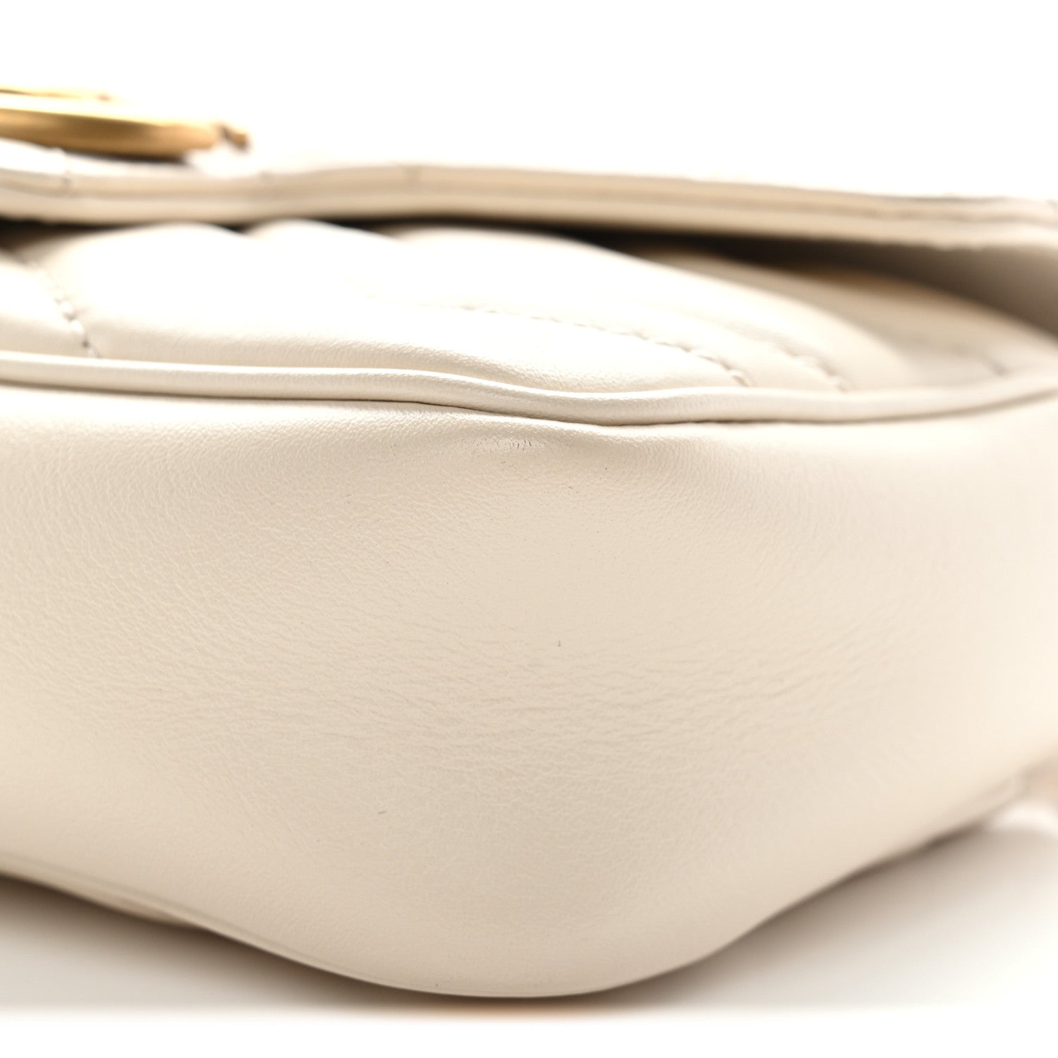 Gucci Calfskin Matelasse Super Mini GG Marmont Shoulder Bag White 10 of 12