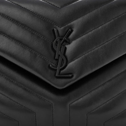 Saint Laurent Calfskin Y Quilted Monogram Monochrome Medium Loulou Chain Satchel Black 7 of 9