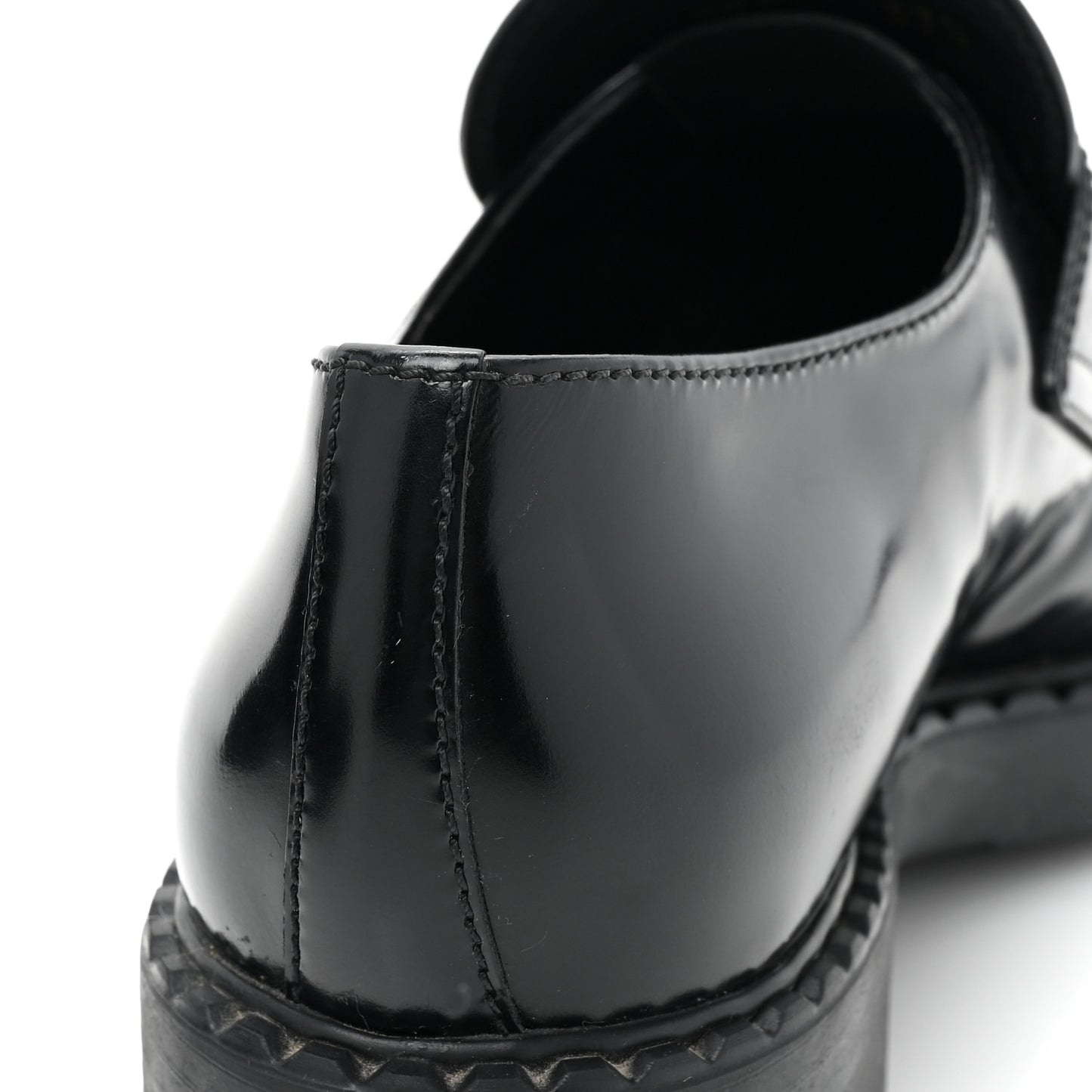 Spazzolato Metal Triangle Logo 50mm Loafers 37.5 Black