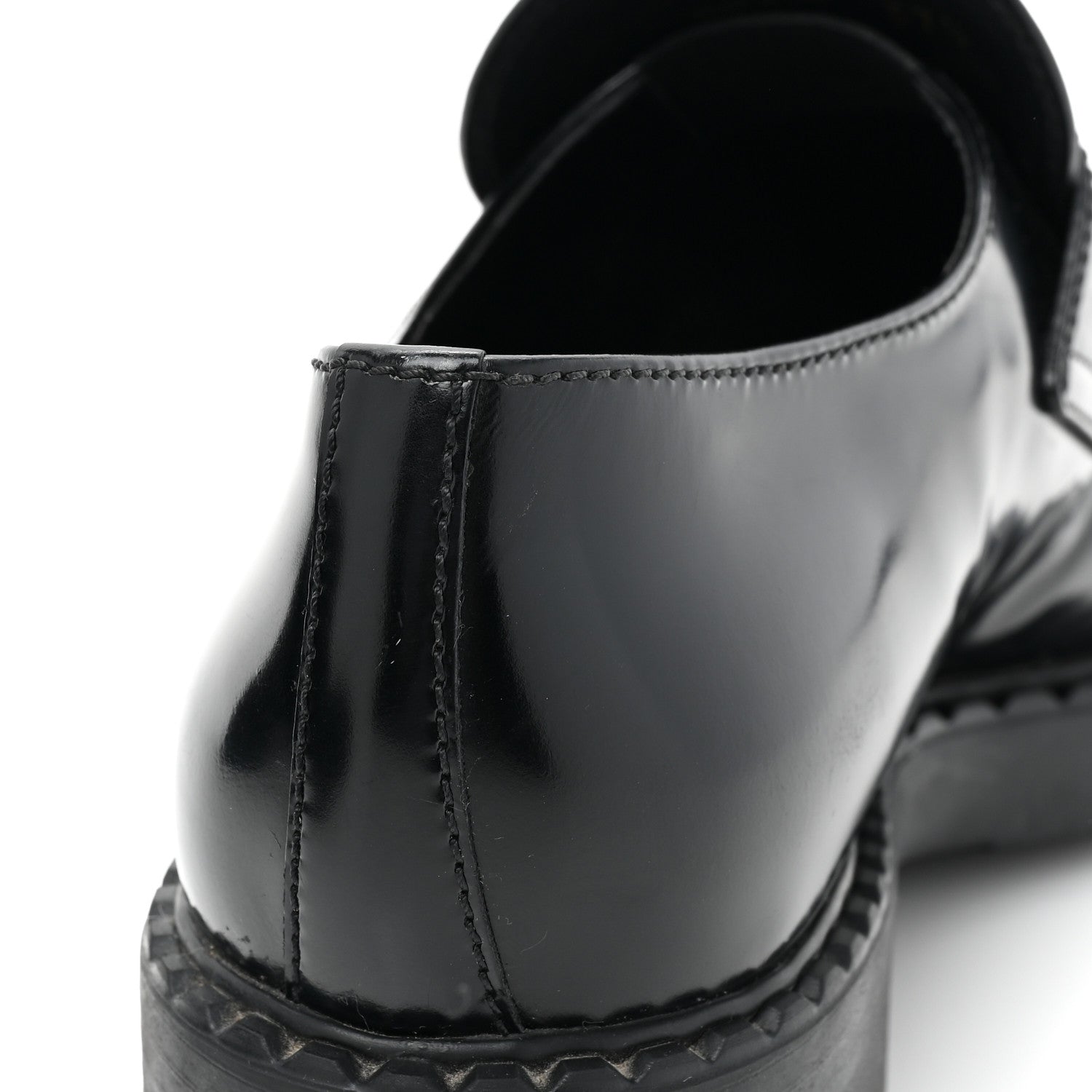 Prada Spazzolato Metal Triangle Logo 50mm Loafers 37.5 Black 13 of 14