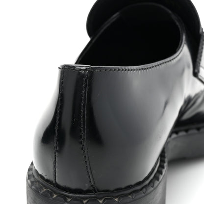 Prada Spazzolato Metal Triangle Logo 50mm Loafers 37.5 Black 13 of 14