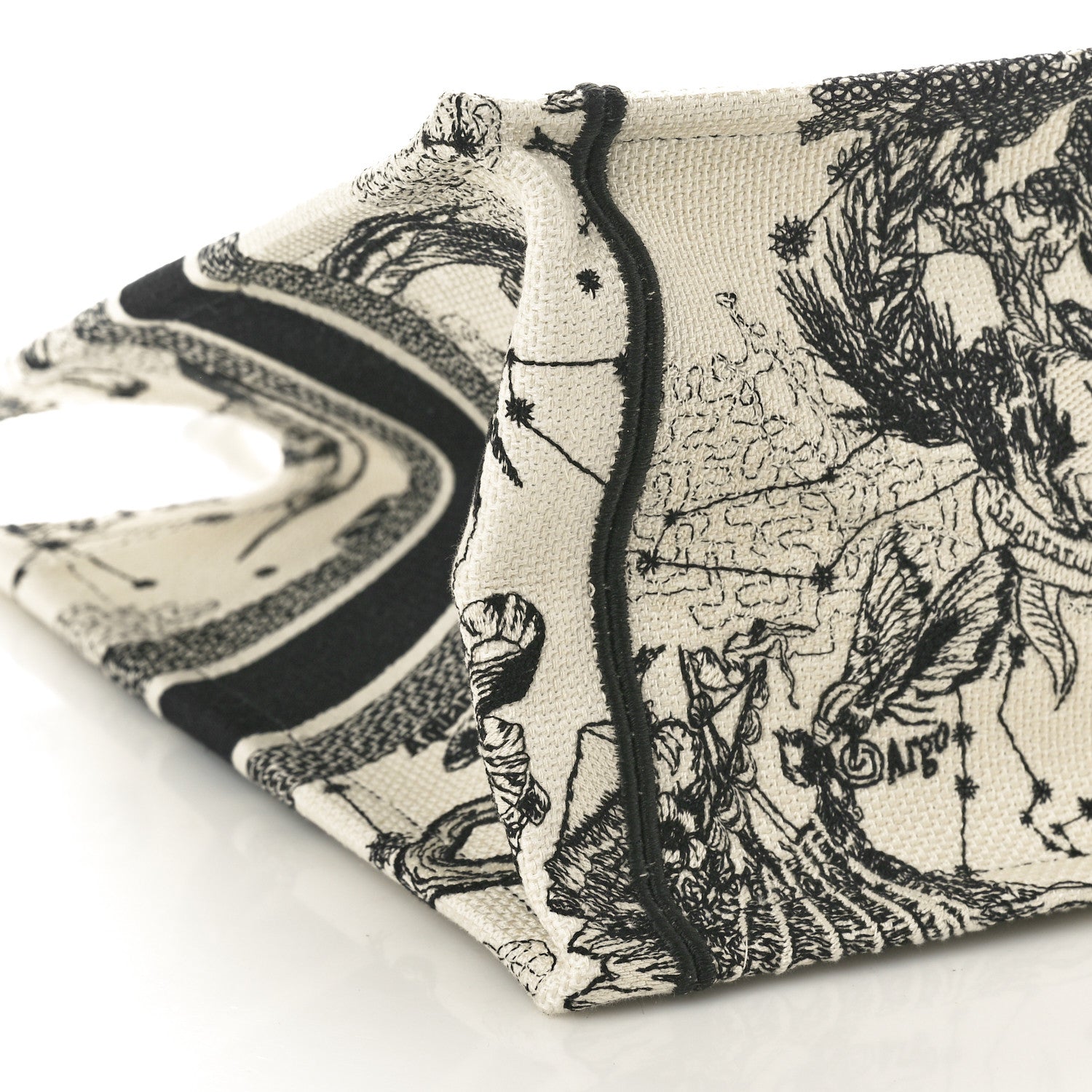 Christian Dior Canvas Zodiac Toile De Jouy Embroidered Medium Book Tote Latte 9 of 10