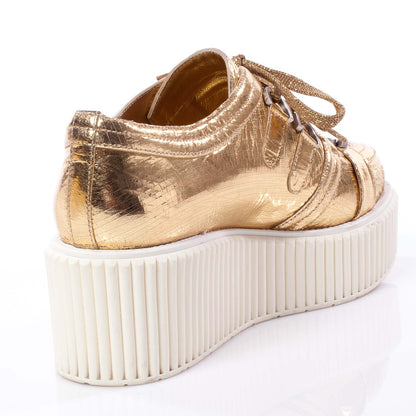 Chanel Lame Creeper Sneakers 39 Gold 8 of 10