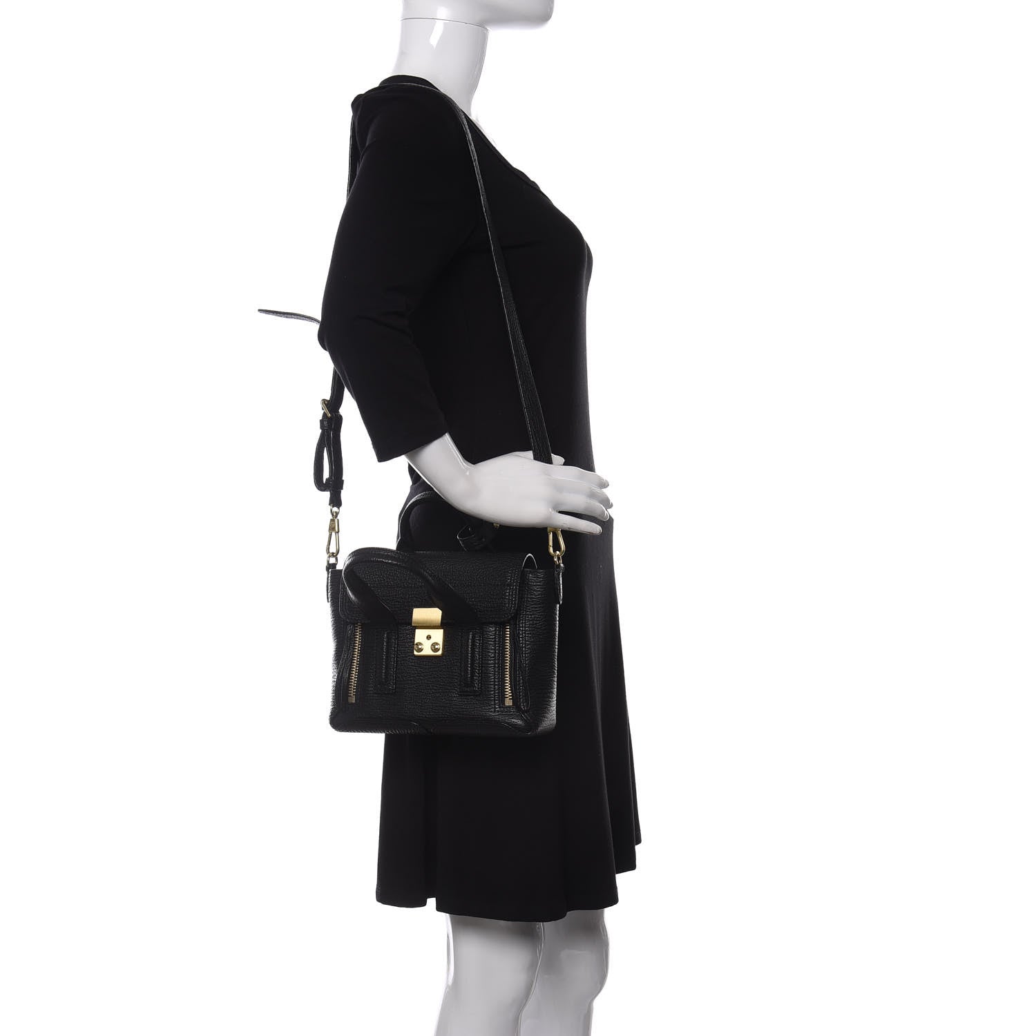3.1 Phillip Lim Textured Calfskin Mini Pashli Satchel Black 2 of 10