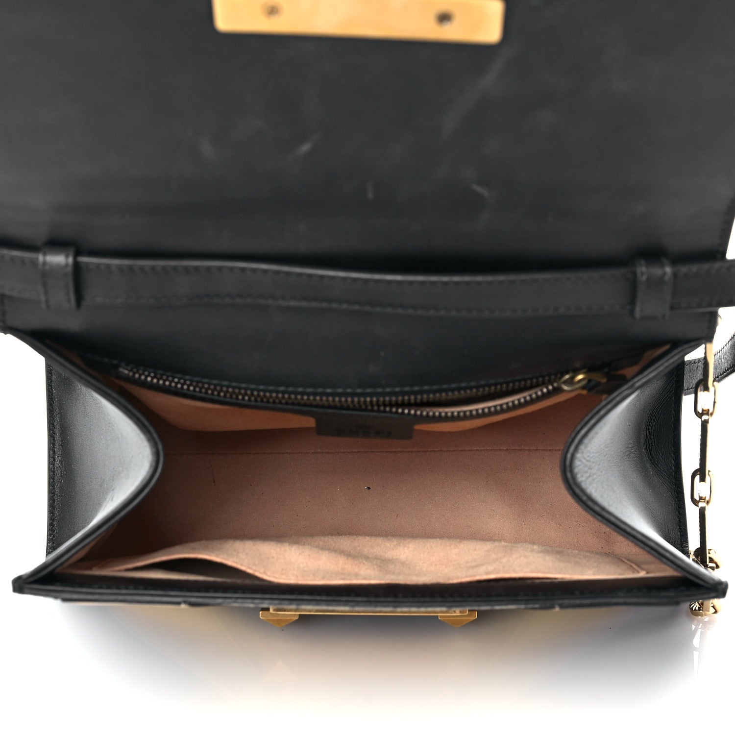 Gucci GG Supreme Monogram Small Osiride Top Handle Bag Black Gold 5 of 14