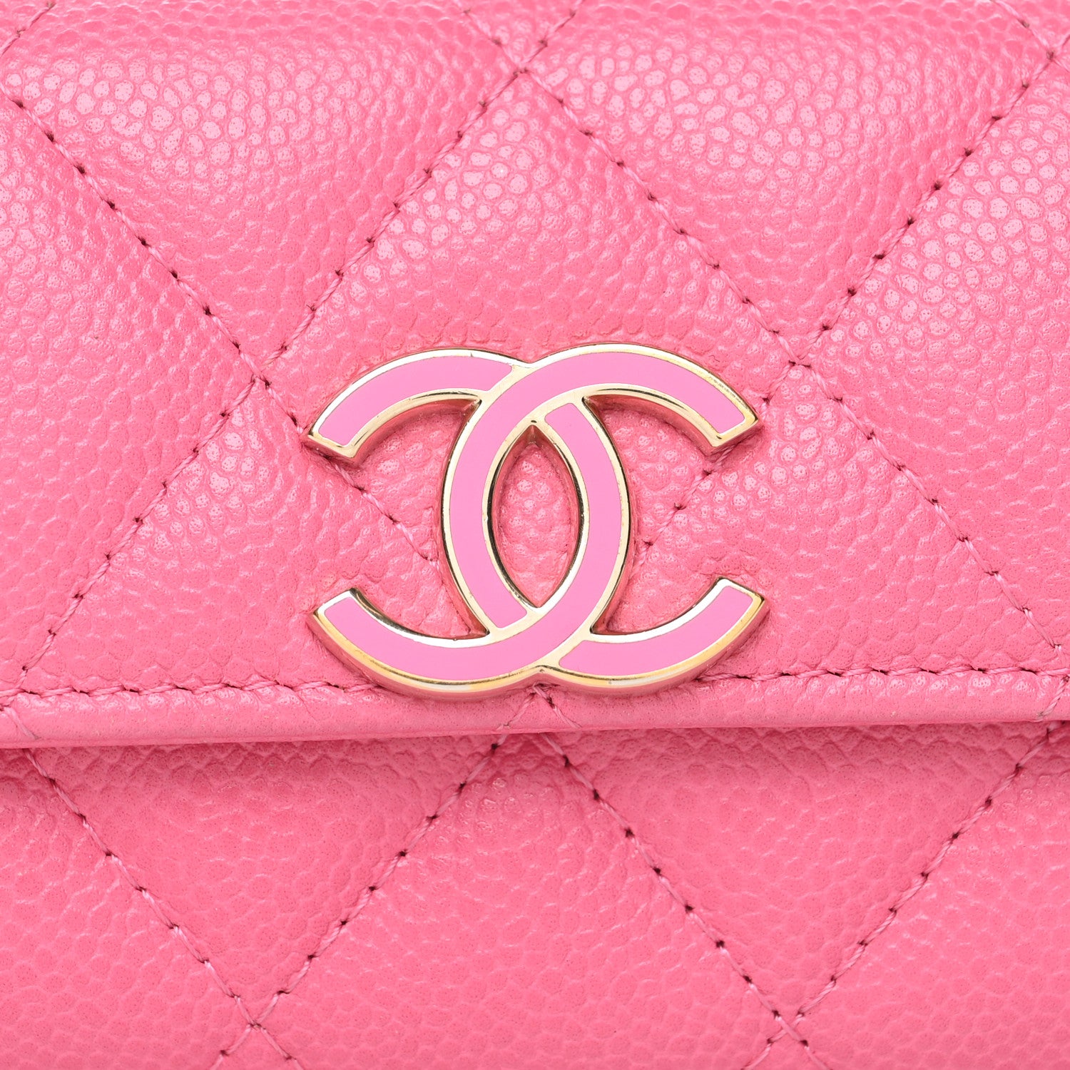 Chanel Caviar Quilted Flap Card Holder Pink 9 of 11