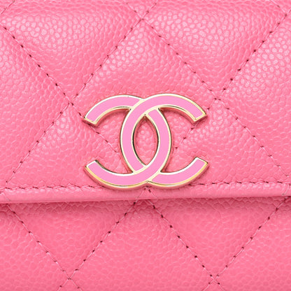 Chanel Caviar Quilted Flap Card Holder Pink 9 of 11