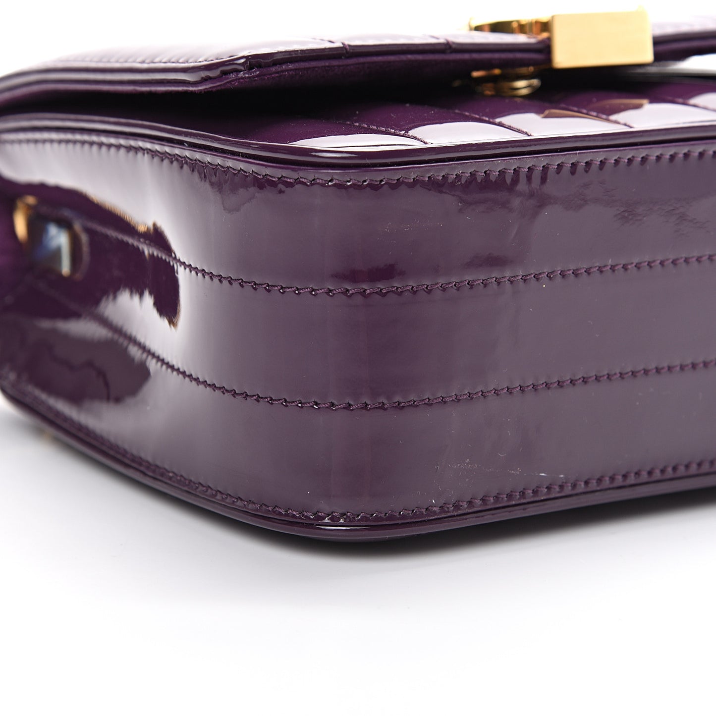 Patent Matelasse Monogram Small Vicky Chain Bag Prunia