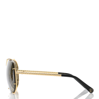 Louis Vuitton Metal LV Drive Sunglasses Z0897W Black Gold 3 of 8