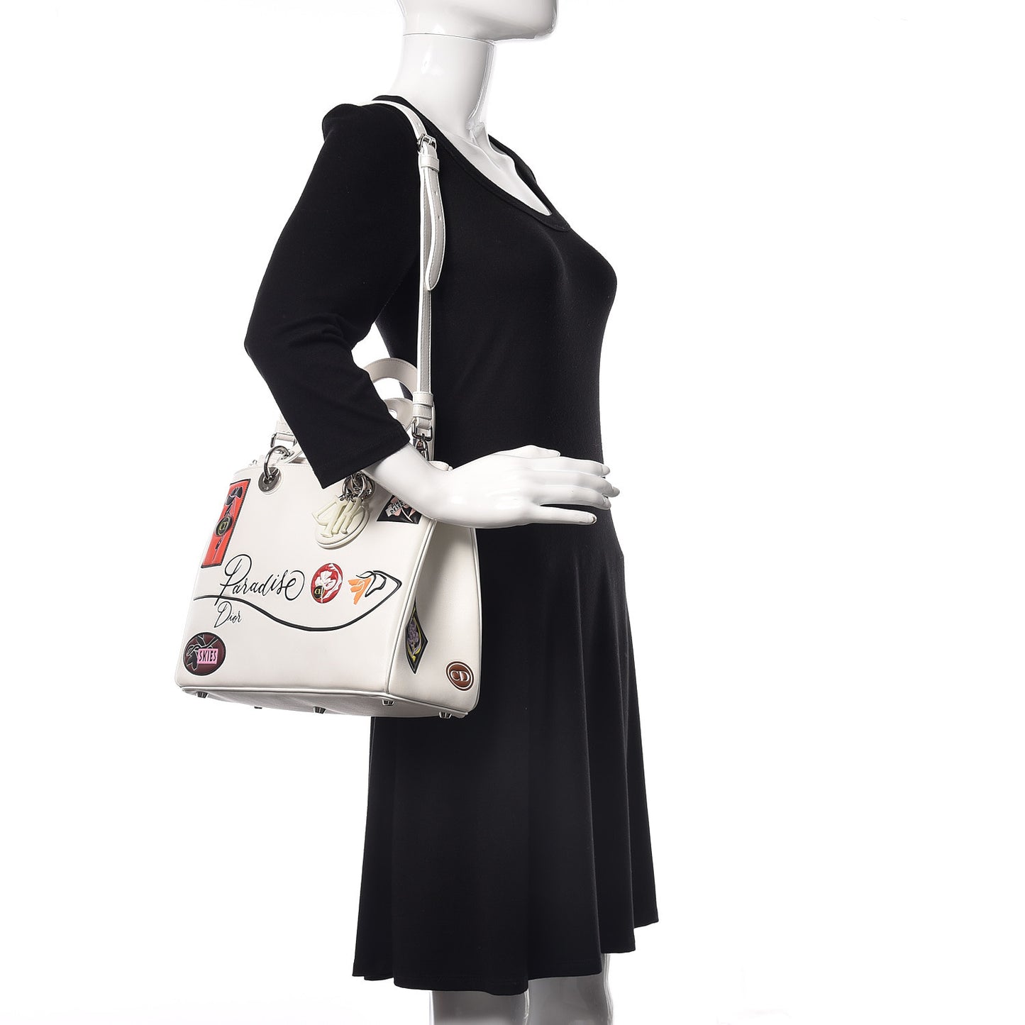 Calfskin Paradise Medium Diorissimo Tote White