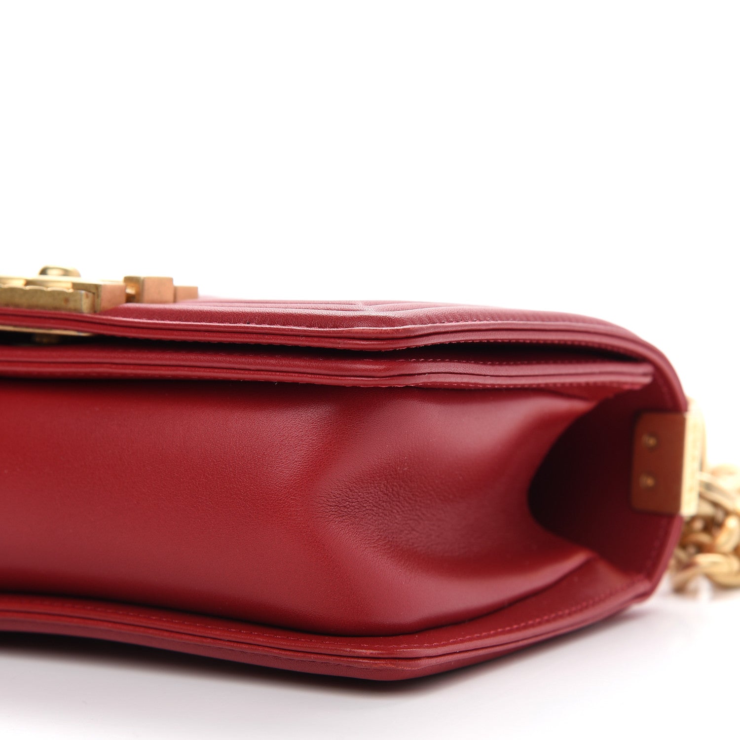 Chanel Calfskin Small Boy Logo Top Handle Flap Red 9 of 10