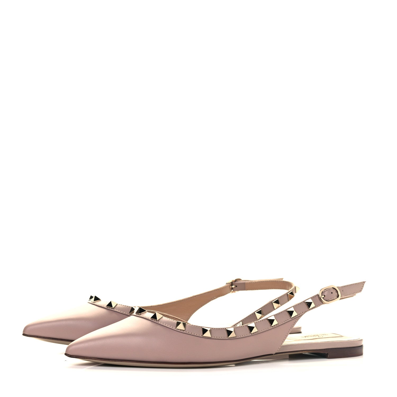 Valentino Garavani Nappa Rockstud Slingback Flats 41 Poudre 4 of 9