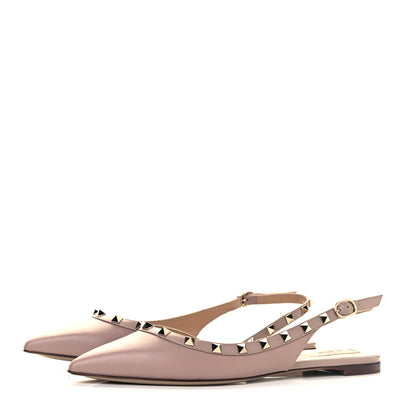 Valentino Garavani Nappa Rockstud Slingback Flats 41 Poudre 4 of 9