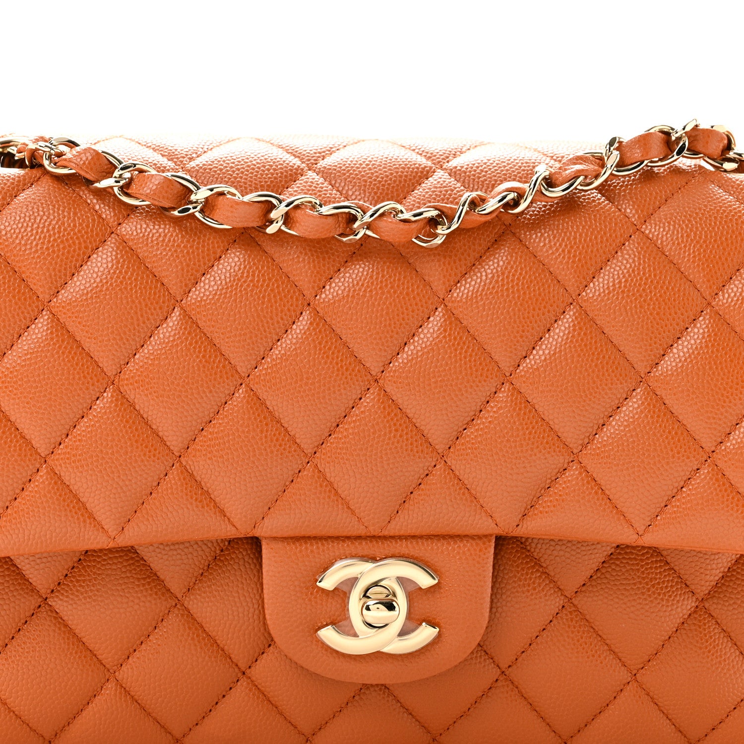 Chanel Caviar Quilted Medium Double Flap Light Brown 8 of 11
