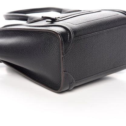 Celine Drummed Calfskin Nano Luggage Black 5 of 9