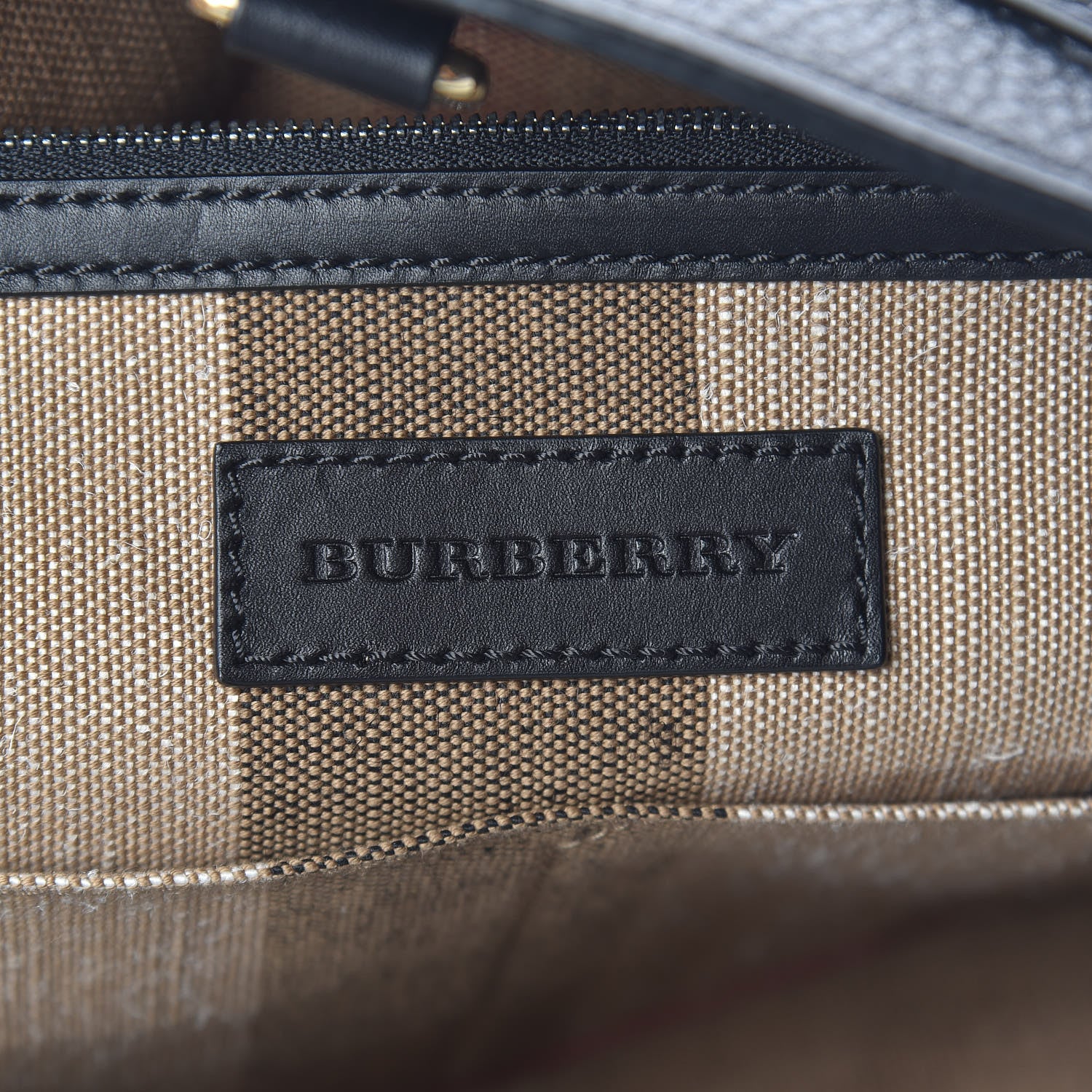 Burberry Grainy Calfskin Canvas Mega Check Medium Ashby Tassel Hobo Black 7 of 10
