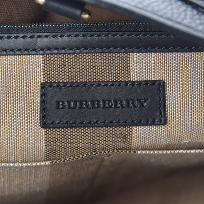 Burberry Grainy Calfskin Canvas Mega Check Medium Ashby Tassel Hobo Black 7 of 10