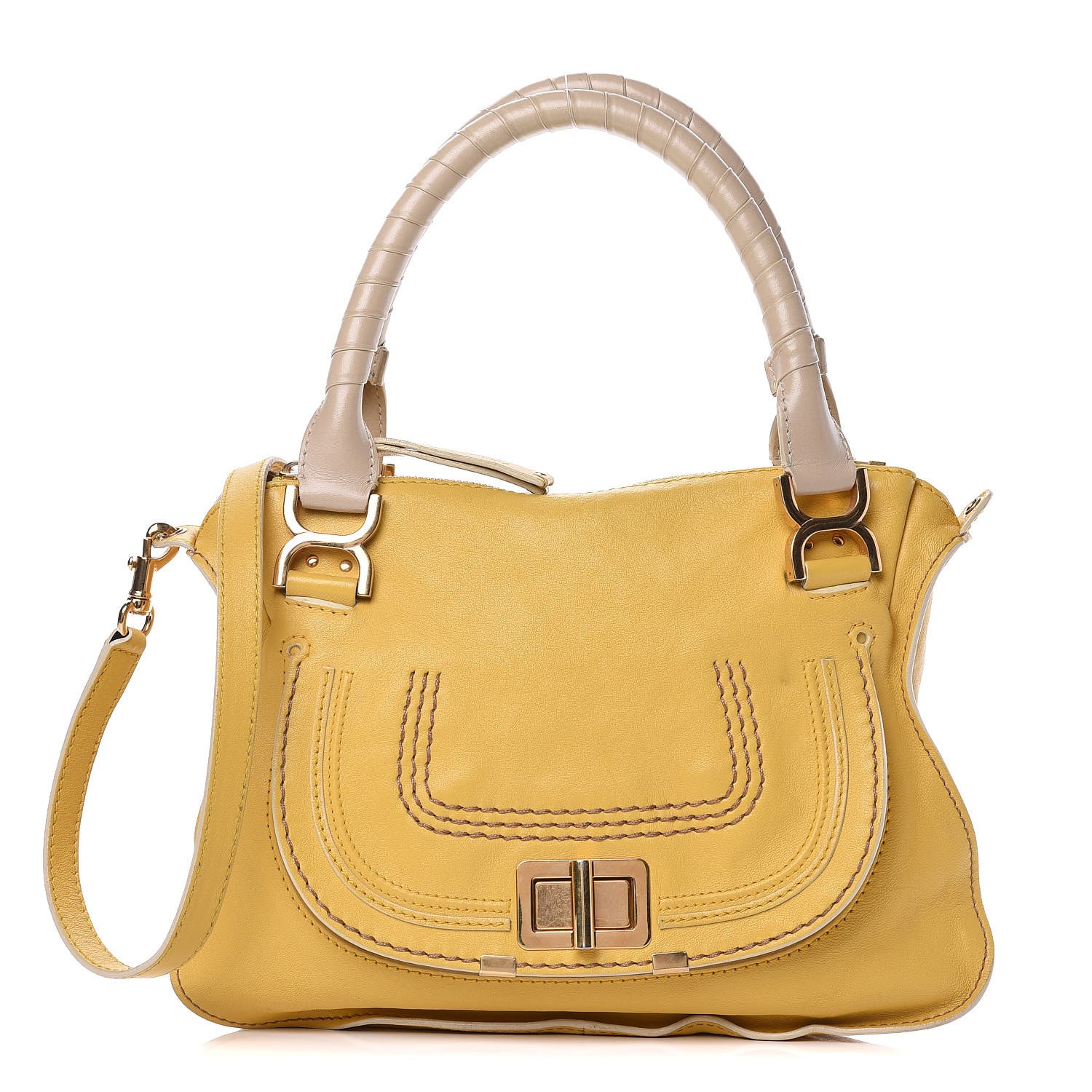 Chloe Calfskin Medium Marcie Lock Satchel Mimosa 1 of 17
