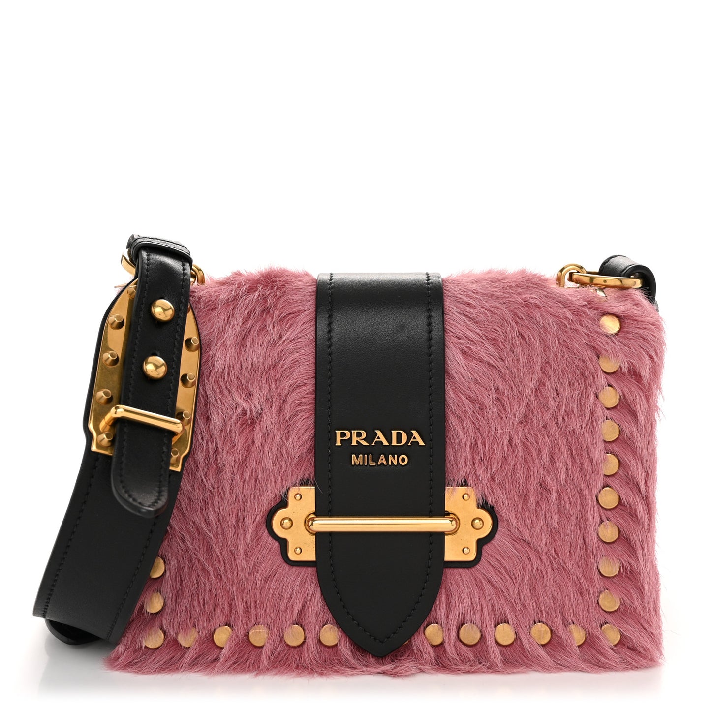 Calf Hair Cahier Shoulder Bag Loto Black