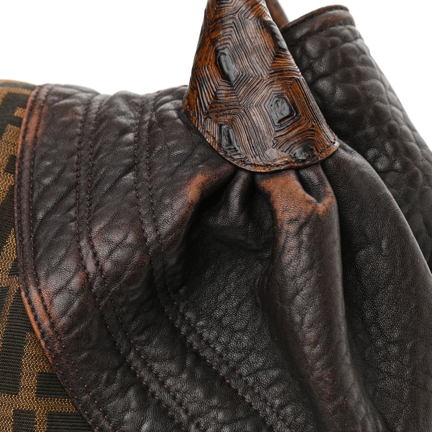 Fendi Zucca Nappa Nuvolata Vitello Tortuga Spy Tobacco Moro 11 of 11
