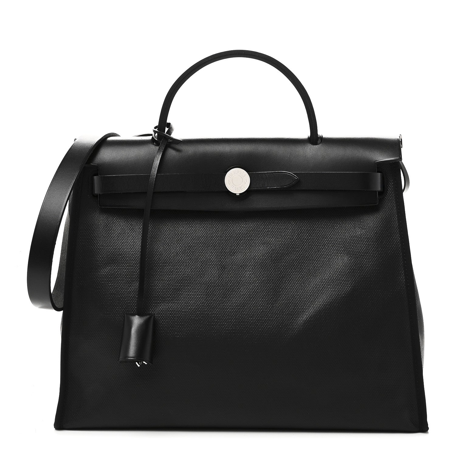 Hermes Toile H Berline Vache Hunter Herbag Zip PM 31 Black Ecru 1 of 11