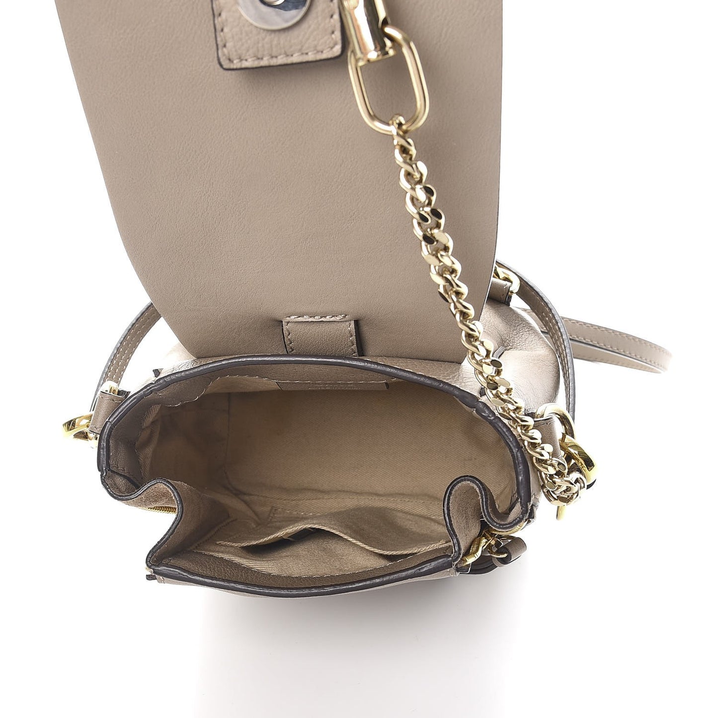 Suede Calfskin Mini Faye Backpack Motty Grey