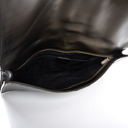 Gucci Metallic Python Soft Stirrup Clutch Brown 5 of 7