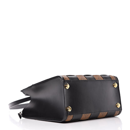 Louis Vuitton Calfskin Monogram Damier Tressage City Steamer PM Black 4 of 12