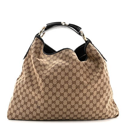 Gucci Monogram Large Horsebit Chain Hobo Dark Brown 1 of 14