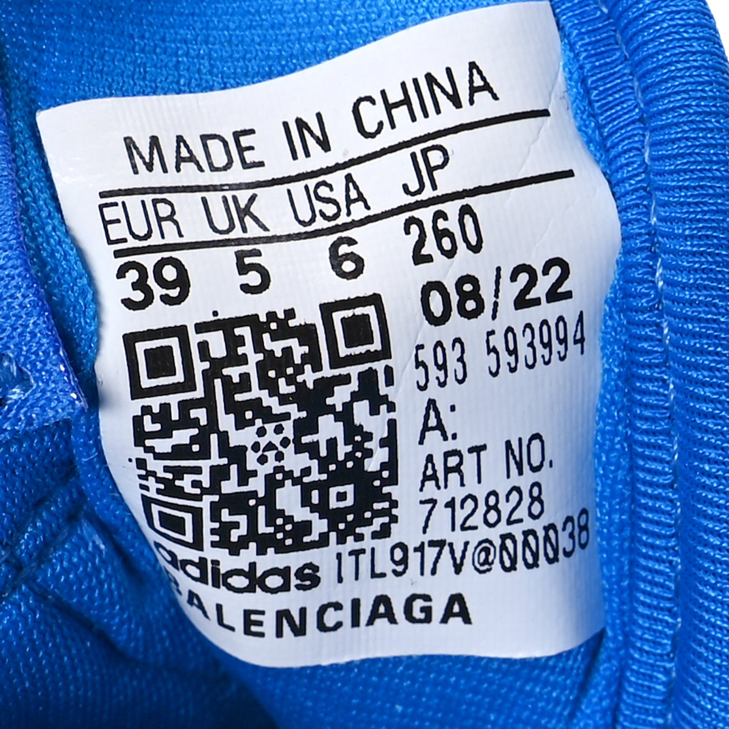 X ADIDAS Calfskin Fabric Mesh Womens Triple S High Top Sneakers 39 White Blue