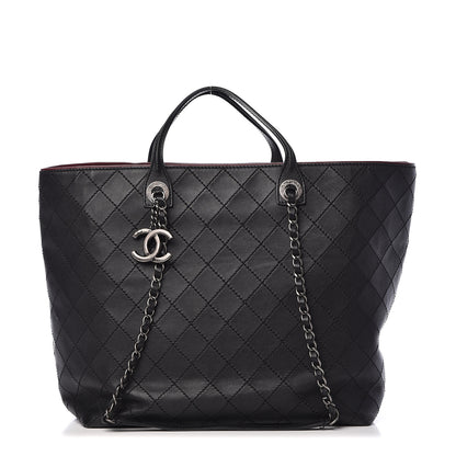 Chanel Calfskin Stitched Large Shopping Tote Black 1 of 16