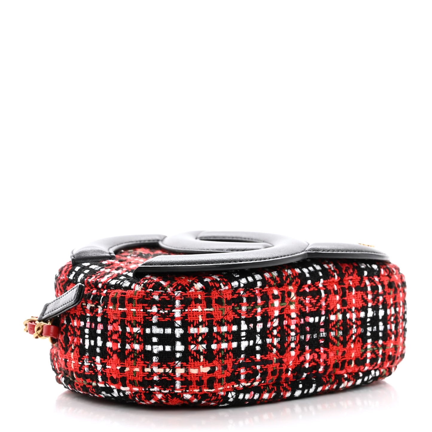 Tweed Lambskin Quilted Coco Midnight Camera Case Red Black