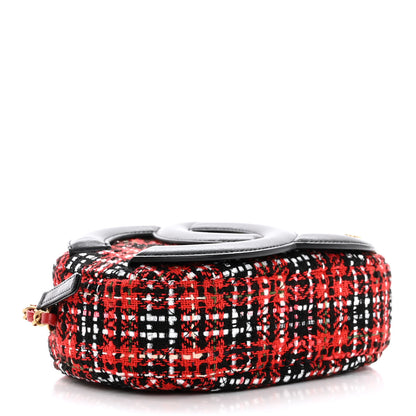 Chanel Tweed Lambskin Quilted Coco Midnight Camera Case Red Black 4 of 12