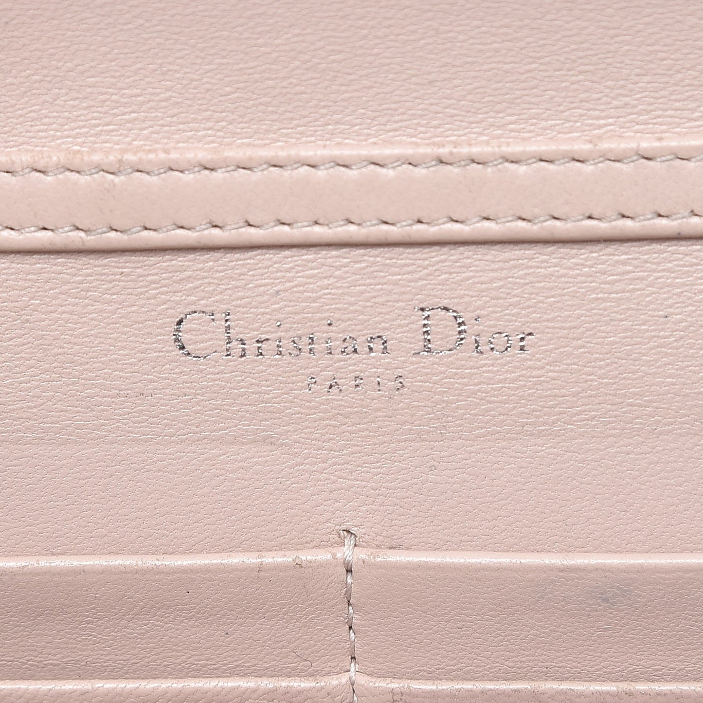 Grained Calfskin Diorama Wallet on Chain Pouch Rose Poudre
