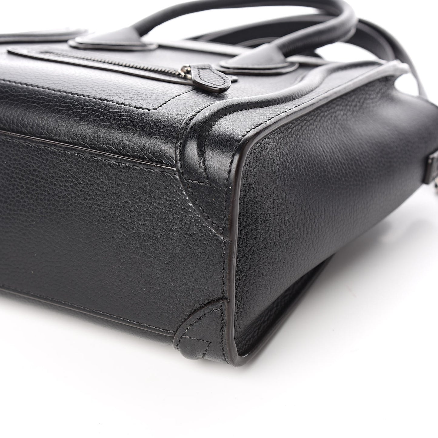 Drummed Calfskin Nano Luggage Black