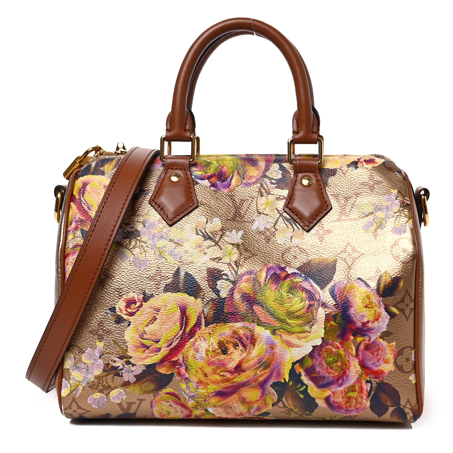 Louis Vuitton Metallic Monogram LV Garden Speedy Bandouliere 25 Gold 1 of 9