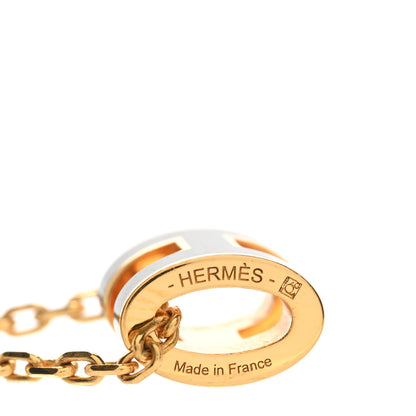 Hermes Lacquered Gold Mini Pop H Pendant Necklace Black 4 of 6