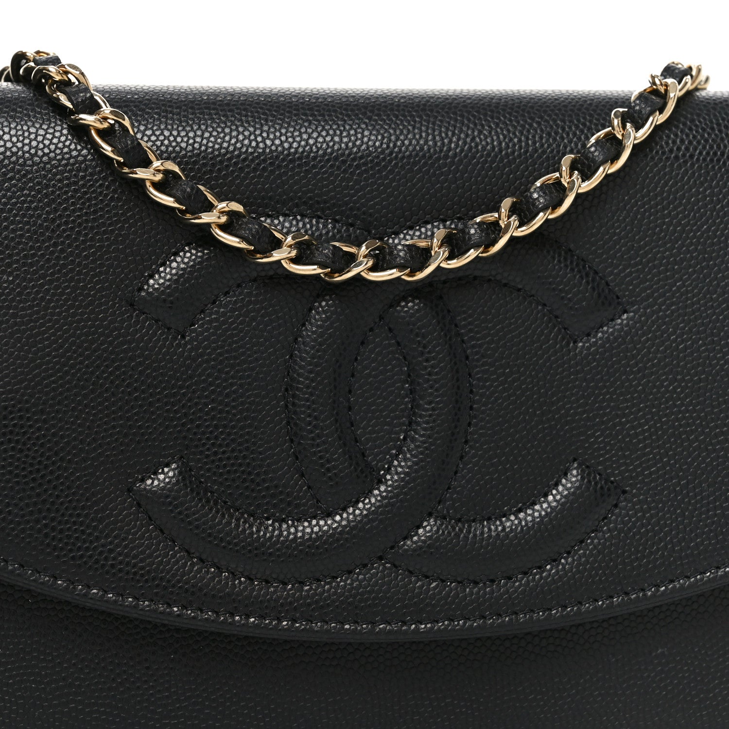 Chanel Caviar Timeless CC Wallet On Chain WOC Black 9 of 12