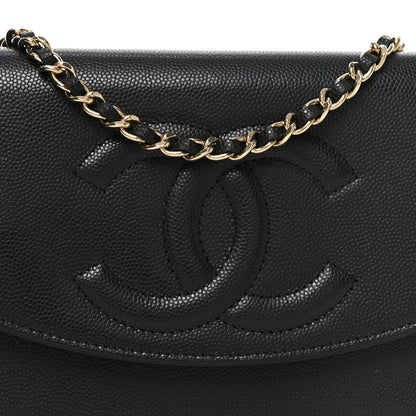 Chanel Caviar Timeless CC Wallet On Chain WOC Black 9 of 12