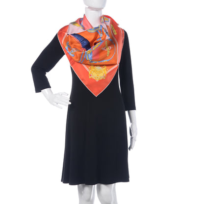 Hermes Silk Harnais De Cour Scarf 90 Orange 2 of 8