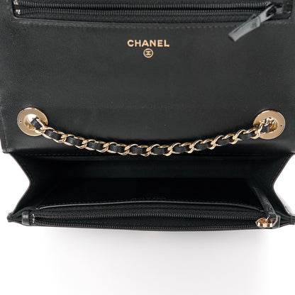 Chanel Lambskin Quilted Trendy CC Wallet On Chain WOC Black 5 of 14